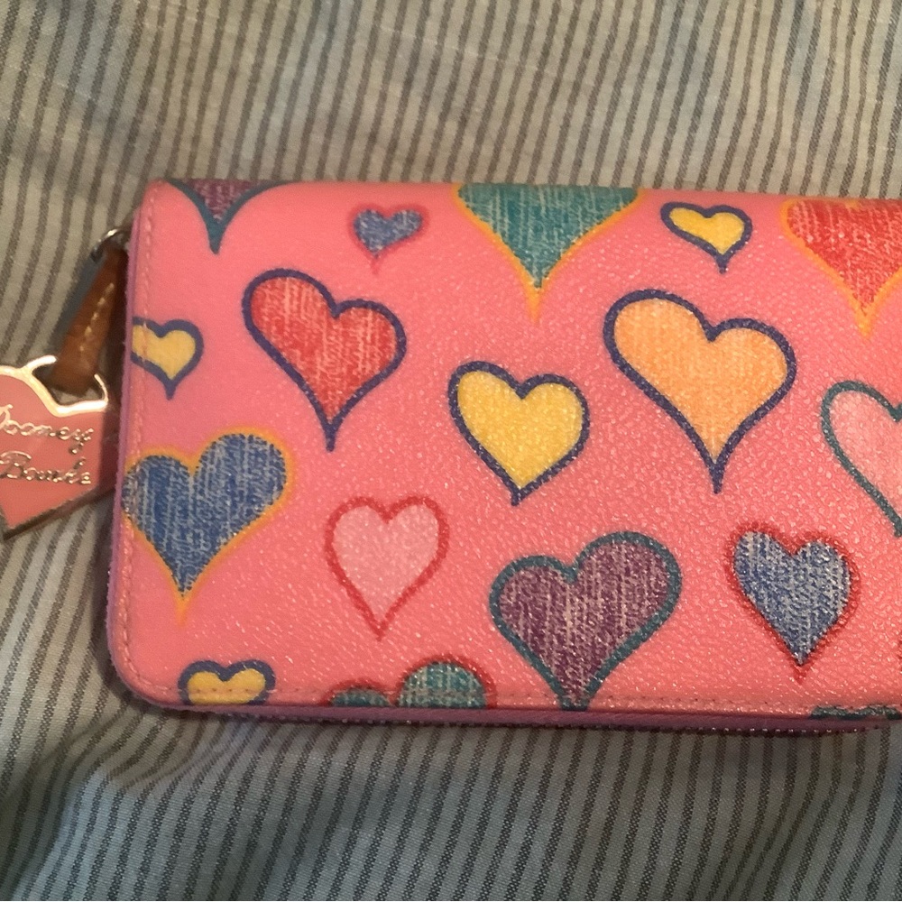Dooney and Bourke Large Hearts Patterned Women's Wallet